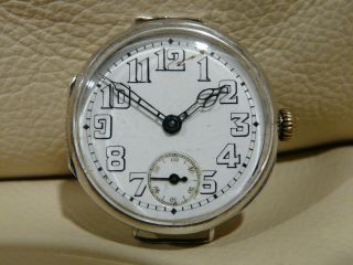 Rolex W&d Exceptional Sterling Silver Military Ww1 Trench Watch From 1914
