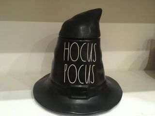 Rae Dunn Black Hocus Pocus Witch Hat Canister Halloween