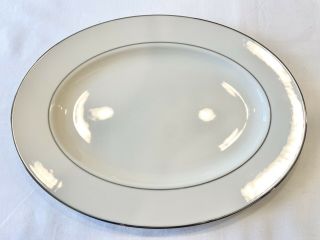Lenox 13 " Maywood Oval Serving Platter With Platinum Trim
