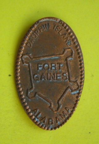 Fort Gaines Elongated Penny Dauphin Island Alabama Usa Cent Souvenir Coin