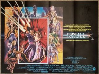 Krull 1983 British Quad Cinema Poster Ken Marshall,  Lysette Anthony