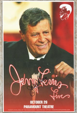 Jerry Lewis Autographed Concert Poster The Disorderly Orderly