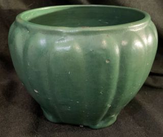 Roseville Pottery Arts & Crafts Matte Green Flower Pot Jardinière Unusual