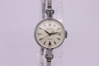 VINTAGE c.  1950 ' s Rolex Precision ref.  9300 Ladies Stainless Steel Cocktail Watch 3