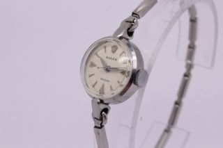 VINTAGE c.  1950 ' s Rolex Precision ref.  9300 Ladies Stainless Steel Cocktail Watch 4
