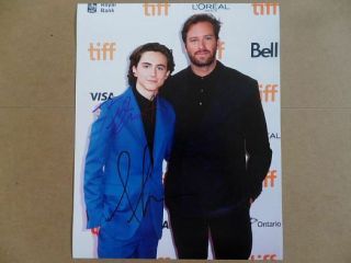Timothee Chalamet,  Armie Hammer Signed Autographed Photo " Call Me By Your Name "