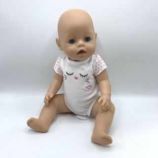 Zapf Creations Baby Born Doll Drink Wets 2013 Open Close Blue Eyes 16 "