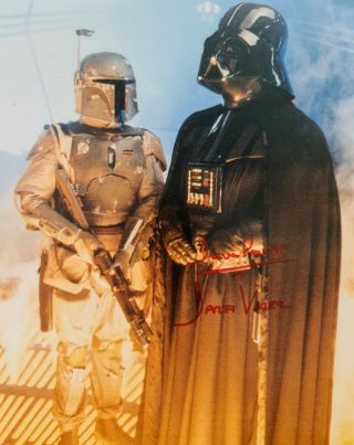 Star Wars Photo Signed By Dave Prowse Darth Vader 10x8 Inch Photo Boba Fett
