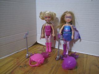 Barbie In Princess Power Superhero Chelsea Dolls & Scooters Purple And Pink