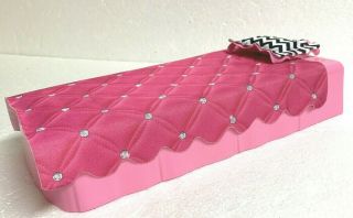 2015 Barbie Dream House Replacement Bed With Pillow And Blanket Pink Mattel