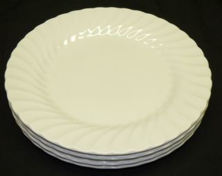 Set Of 4 Johnson Bros Snowhite Regency Dinner Plates England White Ironstone