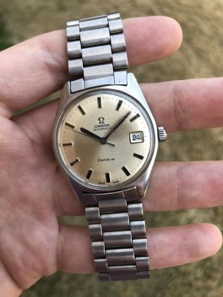 1969 Vintage Omega Automatic Geneve Cal 565 Watch 166.  041 1125 Band