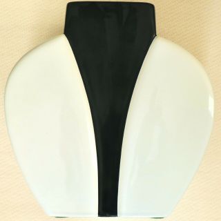 Haeger 1980s Art Deco Revival Two - Tone Black/white Vase Big 80s