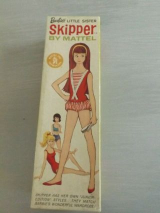 Vintage Barbie Sister Skipper Doll Brunette Box No 950 Top Box Only