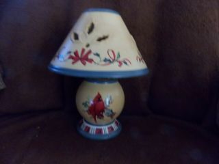 Lenox Winter Greetings Everyday Candle Tea Light Votive Lamp W/ Shade Cardinal