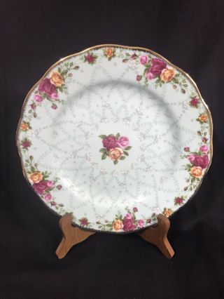Royal Albert Old Country Roses Peppermint Damask 8” Plate Pale Green Color 2