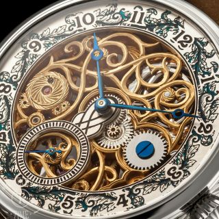 Stylish Men ' s Wrist Watch Skeleton Engraved Vintage Swiss Movement 3