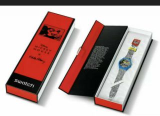 Swatch X Disney X Keith Haring Eclectic Mickey Mouse Limited Watch Suoz336