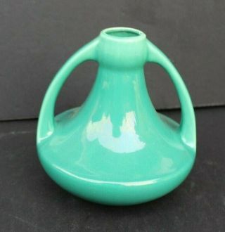 Vtg Mcm California Ca Pottery - Green Tudor Flower Vase 143 131