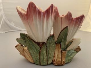 Vintage Mccoy Double Tulip Fliwer Vase,  Mid Century Usa