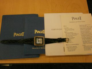 Piaget Protocole 18k W/g 25x28mm Ladies Mechanical Mop Dial Dress Watch.