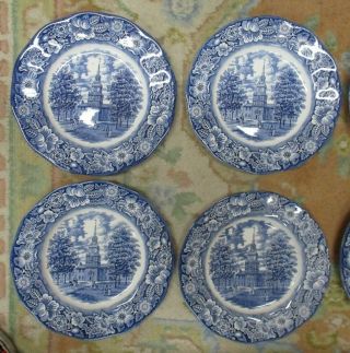 Staffordshire China Liberty Blue Dinner Plates 9 3/4 