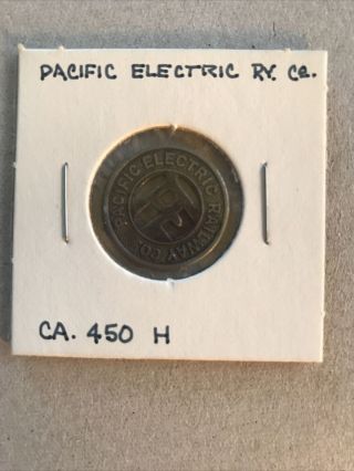 Los Angeles Ca 1943 Transit Token 450h Pacific Electric Railway Co