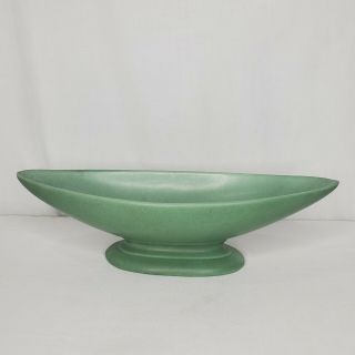 Vintage Red Wing Console Bowl Footed Fruit Dish Green Mid Century