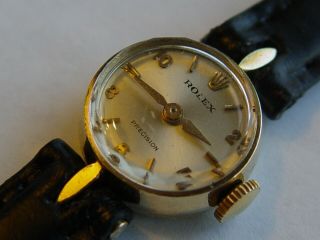 14k Solid Gold Rolex Precision Ladies Watch Cal.  1401 Movement