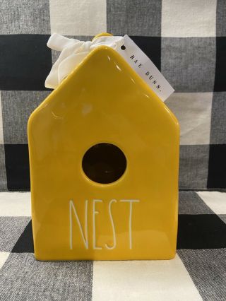 Rae Dunn Yellow,  " Nest " Birdhouse,  Unique And Htf