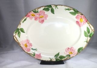 Vintage Fransciscan Earthenware 12 " Oval Platter Desert Rose Made In Usa