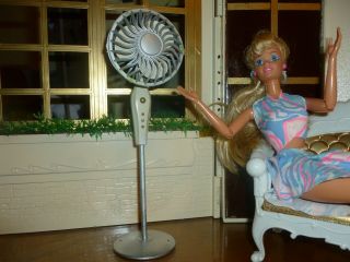 Barbie Doll Size Diorama Dollhouse Furniture - Miniature Stand Fan