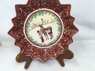 Villeroy Boch 1748 Toys Fantasy Porcelain Christmas Bowl/plate.  Reindeer & Child