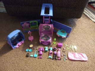 Mattel 2004 Polly Pocket Music Club Groove Party Par - Tay Bus With Accessories
