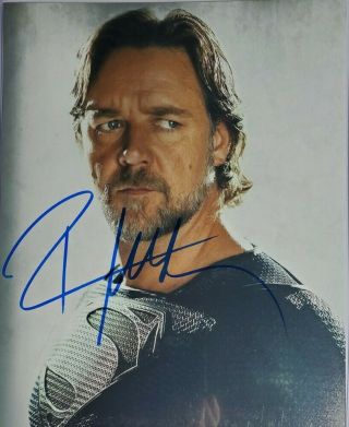 Russell Crowe Hand Signed 8x10 Photo W/holo Man Of Steel