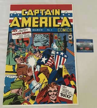Stan Lee 7x11 Signed Captain America 1 Comic Poster All Star