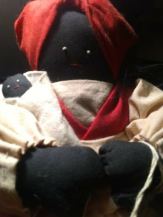 African American Cloth Rag Doll With Baby Tag Pioneer Shop Oklahoma