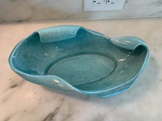 Mid Century Modern RED WING M1463 Console Bowl Dish Speckled Fleck Blue 2