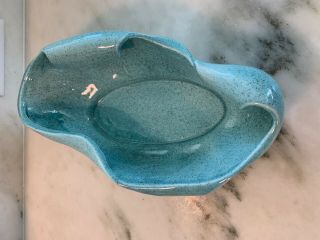 Mid Century Modern RED WING M1463 Console Bowl Dish Speckled Fleck Blue 3