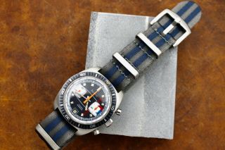 Impressive Huma Vintage Valjoux 7734 Divers Chronograph Watch w/ Date - Serviced 2