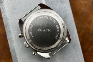 Impressive Huma Vintage Valjoux 7734 Divers Chronograph Watch w/ Date - Serviced 6