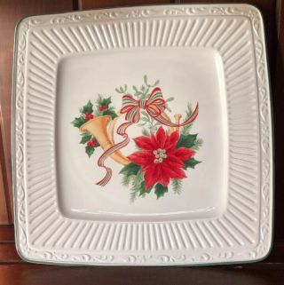 Mikasa Set Of 2 Italian Holiday 9 1/4 " Square Luncheon Salad Accent Plate