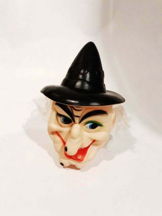 Witch Doll Head Halloween Parts Craft Supplies Creepy Plastic Witch W/hat Hag