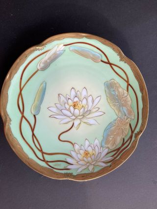 J & C Wa Pickard Bavaria Germany Vintage Water Lily 8.  5” Plate Hand Painted