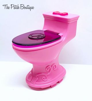 Mattel X7949 Barbie® Dreamhouse™ Replacement Dollhouse Bathroom Pink Toilet Part