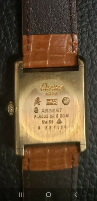 1980’s Men’s Vintage Cartier Must De Cartier Watch 18k Yellow Gold Plated 2