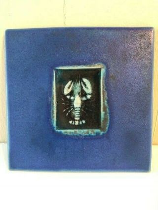 Vintage Michael Cohen 2001 Handcrafted Stoneware Tile Hot Plate Wall Lobster
