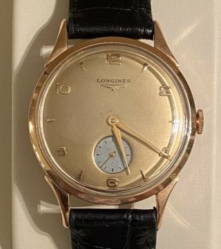 Vintage Longines 18k Rose Gold Cal 12.  68z Watch