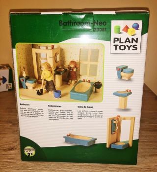 Plan Toys Dollhouse Neo Bathroom Furniture Group - 4 Piece Set 2