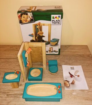 Plan Toys Dollhouse Neo Bathroom Furniture Group - 4 Piece Set 3